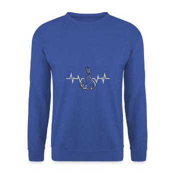 Knoblauch Pflanze - Unisex Pullover - Royalblau - Vorne - Alina (178cm) & Michal (187cm)