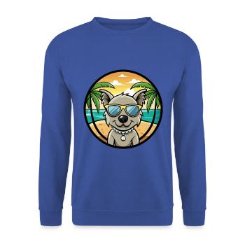 Pumi Hunderasse Cartoon Sonnenbrille Strand - Unisex Pullover - Royalblau - Vorne - Alina (178cm) & Michal (187cm)