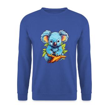 Koala Buntes Aquarell Cartoon Kawaii Tier - Unisex Pullover - Royalblau - Vorne - Alina (178cm) & Michal (187cm)