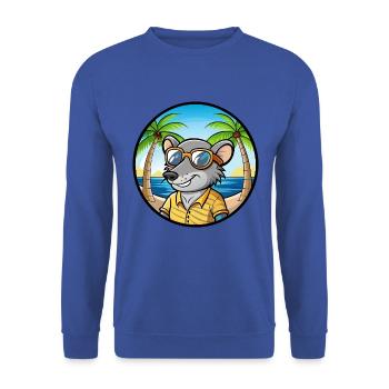 Ratte Lustige Cartoon Sommer Strand Sonnenbrille Aufkleber - Unisex Pullover - Royalblau - Vorne - Alina (178cm) & Michal (187cm)