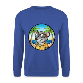 Ratte Lustige Cartoon Sommer Strand Sonnenbrille Aufkleber - Unisex Pullover - Royalblau - Vorne - Alina (178cm) & Michal (187cm)