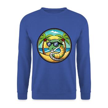Schlange Lustige Cartoon Sommer Strand Sonnenbrille Cool - Unisex Pullover - Royalblau - Vorne - Alina (178cm) & Michal (187cm)