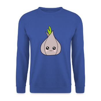 Kawaii Zwiebel Knoblauch Kawaii Gemüse Kawaii Obst - Unisex Pullover - Royalblau - Vorne - Alina (178cm) & Michal (187cm)