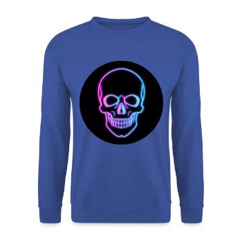 Neon Skull - Unisex Pullover - Royalblau - Vorne - Alina (178cm) & Michal (187cm)