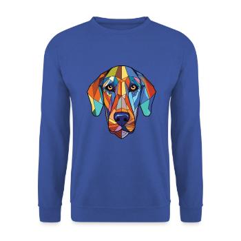 Braque Saint Germain Hunderasse Buntes Aquarell - Unisex Pullover - Royalblau - Vorne - Alina (178cm) & Michal (187cm)