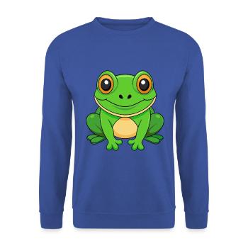 Frog Cute Mascot Cartoon Character Kawaii - Unisex Sweatshirt - royal blue - Front - Alina (178cm) & Michal (187cm)