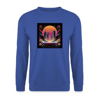 Die Realität ist eine hartnäckige Illusion - Unisex Pullover - Royalblau - Vorne - Alina (178cm) & Michal (187cm)