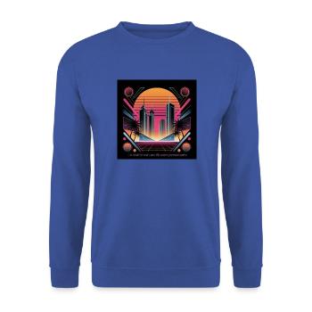 Die Realität ist eine hartnäckige Illusion - Unisex Pullover - Royalblau - Vorne - Alina (178cm) & Michal (187cm)