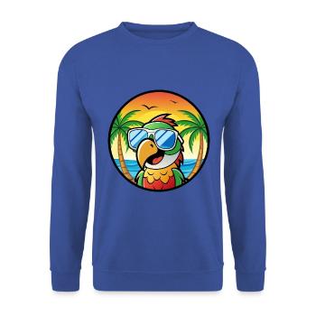 Perroquet Drôle Dessin Animé Plage Été Lunettes De Soleil Cool - Sweat-shirt Unisexe - bleu royal - Devant - Alina (178cm) & Michal (187cm)