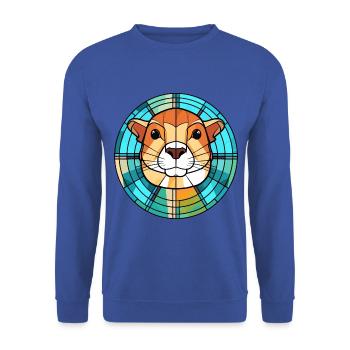 Gopher bunte Aquarell-Tier-Haustier-Illustration - Unisex Pullover - Royalblau - Vorne - Alina (178cm) & Michal (187cm)