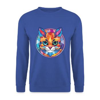 Bambino Katze Rasse Bunte Aquarell Illustration - Unisex Pullover - Royalblau - Vorne - Alina (178cm) & Michal (187cm)