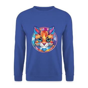 Bambino Katze Rasse Bunte Aquarell Illustration - Unisex Pullover - Royalblau - Vorne - Alina (178cm) & Michal (187cm)