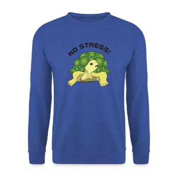 no stress - Unisex Pullover - Royalblau - Vorne - Alina (178cm) & Michal (187cm)