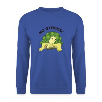 no stress - Unisex Pullover - Royalblau - Vorne - Alina (178cm) & Michal (187cm)