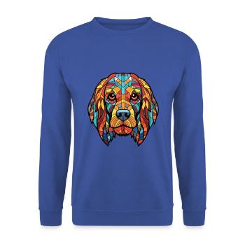 Brikett Griffon Vendeen Hunderasse Aquarellglas - Unisex Pullover - Royalblau - Vorne - Alina (178cm) & Michal (187cm)
