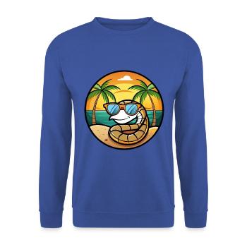 Schlange Lustige Cartoon Sommer Strand Sonnenbrille Cool - Unisex Pullover - Royalblau - Vorne - Alina (178cm) & Michal (187cm)