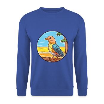 Kuckuck Aquarell Cartoon Kawaii Clipart Tier - Unisex Pullover - Royalblau - Vorne - Alina (178cm) & Michal (187cm)