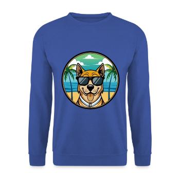 Cao De Castro Laboreiro Dog Breed Cartoon Beach - Unisex Sweatshirt - royal blue - Front - Alina (178cm) & Michal (187cm)