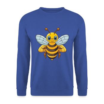 Biene Niedliche Maskottchen Zeichentrickfigur Kawaii - Unisex Pullover - Royalblau - Vorne - Alina (178cm) & Michal (187cm)