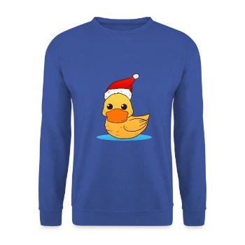 Christmas Duck - Unisex Pullover - Royalblau - Vorne - Alina (178cm) & Michal (187cm)