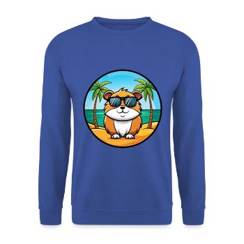 Cochon d’Inde Drôle Dessin Animé Plage Été Lunettes de soleil - Sweat-shirt Unisexe - bleu royal - Devant - Alina (178cm) & Michal (187cm)