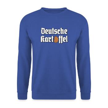 Deutsche Kartoffel - Unisex Pullover - Royalblau - Vorne - Alina (178cm) & Michal (187cm)