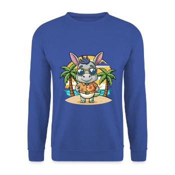 Esel Lustige Cartoon Sommer Strand Sonnenbrille - Unisex Pullover - Royalblau - Vorne - Alina (178cm) & Michal (187cm)