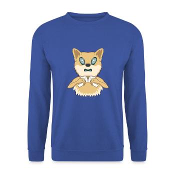 Psy Hund Psytrance Tier Psychedelisch Trip Trippen - Unisex Pullover - Royalblau - Vorne - Alina (178cm) & Michal (187cm)