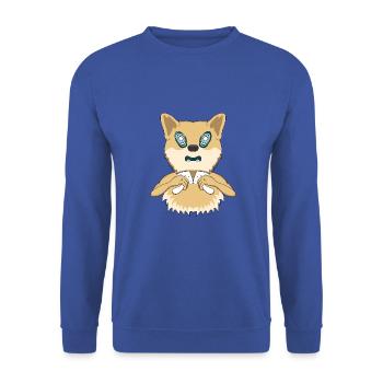 Psy Hund Psytrance Tier Psychedelisch Trip Trippen - Unisex Pullover - Royalblau - Vorne - Alina (178cm) & Michal (187cm)