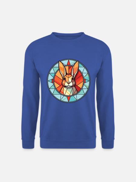 Kaninchen bunte Aquarell Tier Haustier Illustration - Unisex Pullover - Royalblau