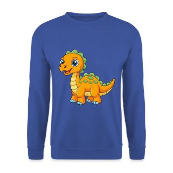 Dinosaur Cute Mascot Cartoon Character Kawaii - Unisex Sweatshirt - royal blue - Front - Alina (178cm) & Michal (187cm)