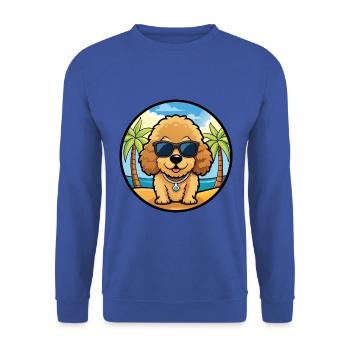 Toy Poodle Dog Breed Cartoon Sunglasses Beach - Unisex Sweatshirt - royal blue - Front - Alina (178cm) & Michal (187cm)