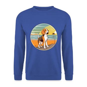 Beagle Harrier Hund Rasse Cartoon Kawaii Clipart - Unisex Pullover - Royalblau - Vorne - Alina (178cm) & Michal (187cm)