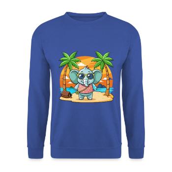Elefant Lustige Cartoon Sommer Strand Sonnenbrille - Unisex Pullover - Royalblau - Vorne - Alina (178cm) & Michal (187cm)
