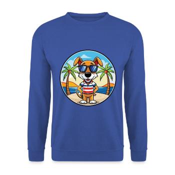 Französische Tricolor Hound Rasse Cartoon Sonnenbrille - Unisex Pullover - Royalblau - Vorne - Alina (178cm) & Michal (187cm)