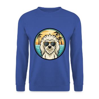 Komondor Chien Race Dessin Animé Lunettes de Soleil Plage - Sweat-shirt Unisexe - bleu royal - Devant - Alina (178cm) & Michal (187cm)