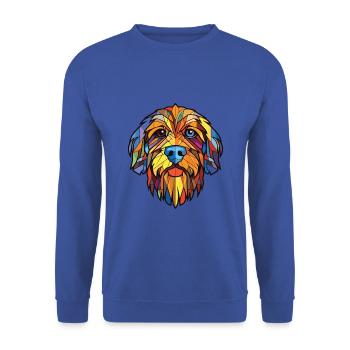 Brikett Griffon Vendeen Hunderasse Aquarellglas - Unisex Pullover - Royalblau - Vorne - Alina (178cm) & Michal (187cm)