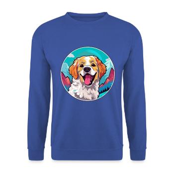 Alano Español Hunderasse Cartoon Kawaii Aquarell - Unisex Pullover - Royalblau - Vorne - Alina (178cm) & Michal (187cm)