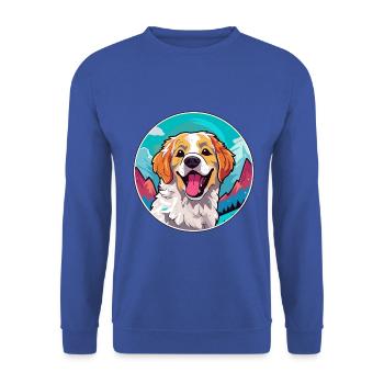 Alano Español Hunderasse Cartoon Kawaii Aquarell - Unisex Pullover - Royalblau - Vorne - Alina (178cm) & Michal (187cm)
