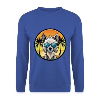 Chinese Crested Dog Breed Cartoon Sunglasses Beach - Unisex Sweatshirt - royal blue - Front - Alina (178cm) & Michal (187cm)