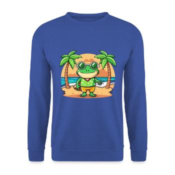 Frosch Lustige Cartoon Sommer Strand Sonnenbrille - Unisex Pullover - Royalblau - Vorne - Alina (178cm) & Michal (187cm)