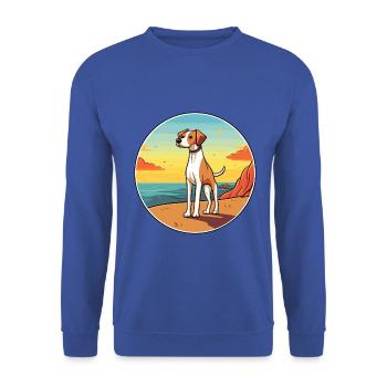 Alano Español Hund Rasse Cartoon Kawaii Clipart Hund - Unisex Pullover - Royalblau - Vorne - Alina (178cm) & Michal (187cm)