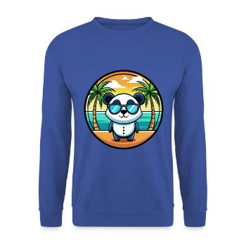 Panda Drôle Dessin Animé Plage D’été Lunettes De Soleil Cool - Sweat-shirt Unisexe - bleu royal - Devant - Alina (178cm) & Michal (187cm)