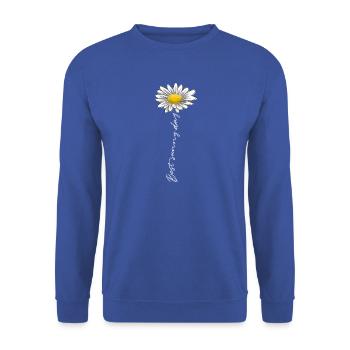 Sommerblume, bester sonniger Tag - Textilien, Geschenke - Unisex Pullover - Royalblau - Vorne - Alina (178cm) & Michal (187cm)