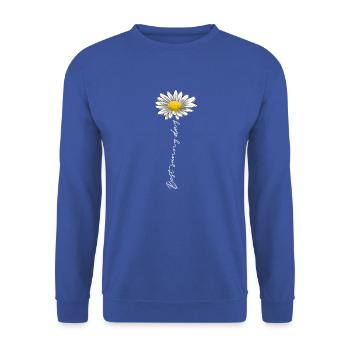 Sommerblume, bester sonniger Tag - Textilien, Geschenke - Unisex Pullover - Royalblau - Vorne - Alina (178cm) & Michal (187cm)