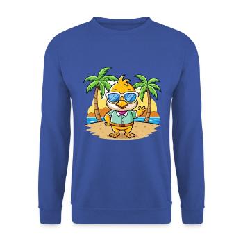 Ente Lustige Cartoon Sommer Strand Sonnenbrille - Unisex Pullover - Royalblau - Vorne - Alina (178cm) & Michal (187cm)