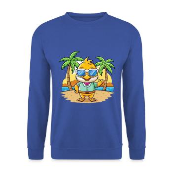 Ente Lustige Cartoon Sommer Strand Sonnenbrille - Unisex Pullover - Royalblau - Vorne - Alina (178cm) & Michal (187cm)