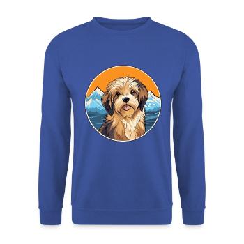 Lowchen Kleiner Löwe Hund Rasse Karikatur Kawaii Wasser - Unisex Pullover - Royalblau - Vorne - Alina (178cm) & Michal (187cm)