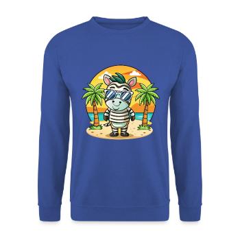 Zebra Lustige Cartoon Sommer Strand Sonnenbrille - Unisex Pullover - Royalblau - Vorne - Alina (178cm) & Michal (187cm)