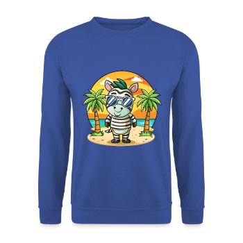 Zebra Lustige Cartoon Sommer Strand Sonnenbrille - Unisex Pullover - Royalblau - Vorne - Alina (178cm) & Michal (187cm)